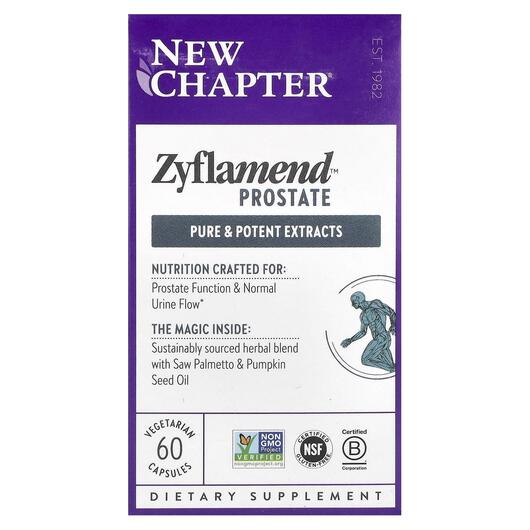 Основне фото товара New Chapter, Zyflamend Prostate, Зуфлеменд Простата, 60 капсул