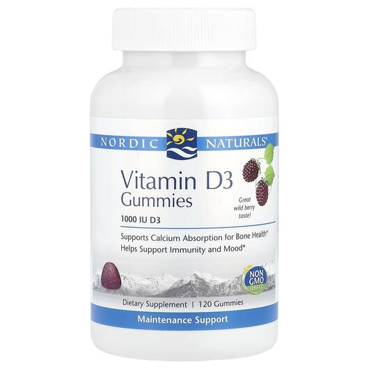Основне фото товара Vitamin D3 1000 IU, Вітамін D3 Холекальциферол, 120 таблеток