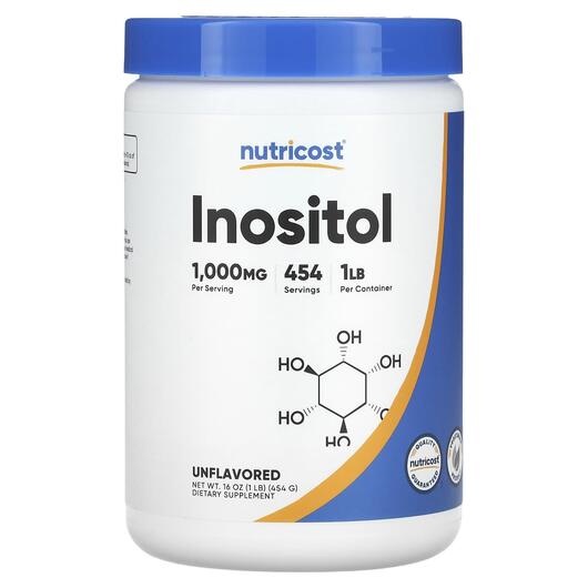 Основне фото товара Inositol Unflavored 1000 mg, Вітамін B8 Інозитол, 454 г