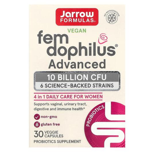 Основне фото товара Vegan Fem Dophilus Advanced 10 Billion CFU, Пробіотики, 30 капсул