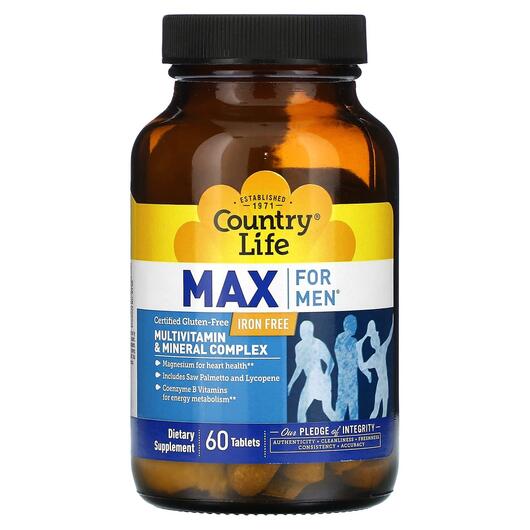 Основне фото товара Max for Men Multivitamin & Mineral Complex Iron, Залізо, 60 т