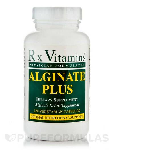 Основне фото товара Rx Vitamins, Alginate Plus, Детокс та очищення, 120 капсул