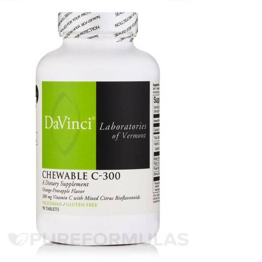 Основне фото товара Chewable C-300 Orange-Pineapple Flavor, Вітамін C Жувальний, 90 т