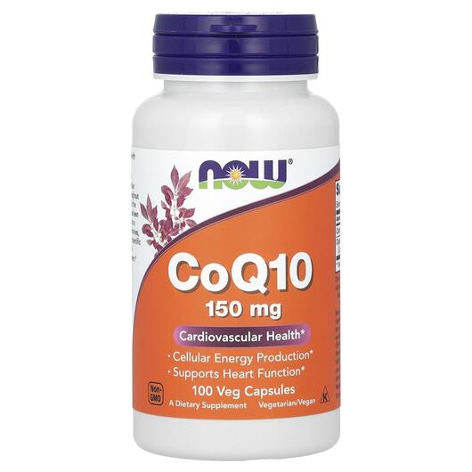 Основне фото товара NOW, CoQ10 150 mg, Коензим Q10 150 мг, 100 капсул