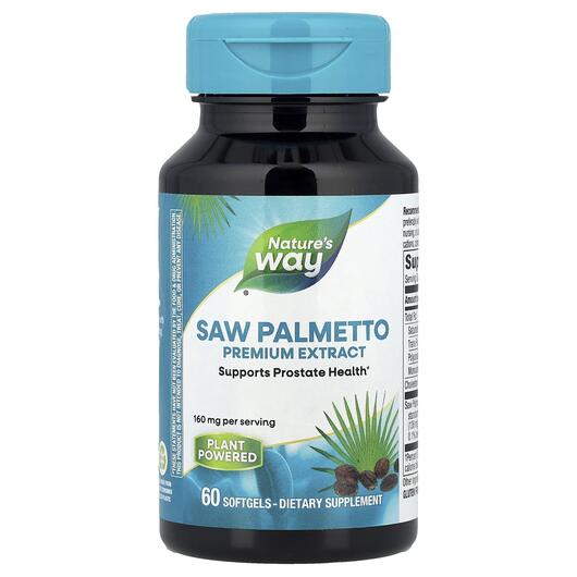 Основне фото товара Nature's Way, Saw Palmetto Standardized, Пальмето, 60 капсул