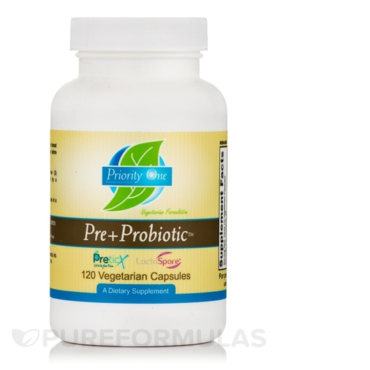 Основне фото товара Priority One, Pre+Probiotic, Пробіотики, 120 капсул