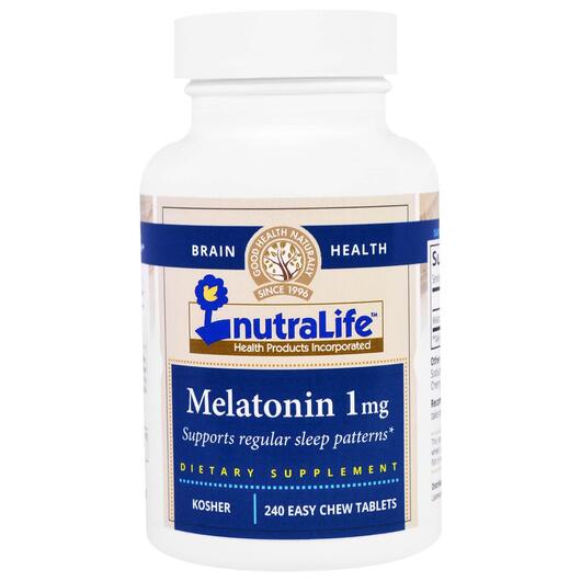 Основне фото товара NutraLife, Melatonin 1 mg, Мелатонін, 240 Easy Chew Tablets