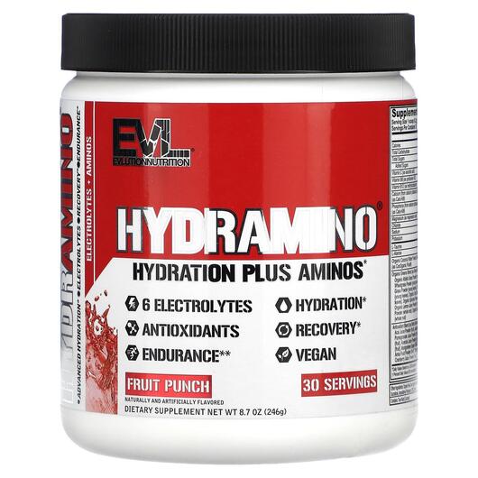 Основное фото товара EVLution Nutrition, Аминокислоты, HydrAmino Fruit Punch, 246 г