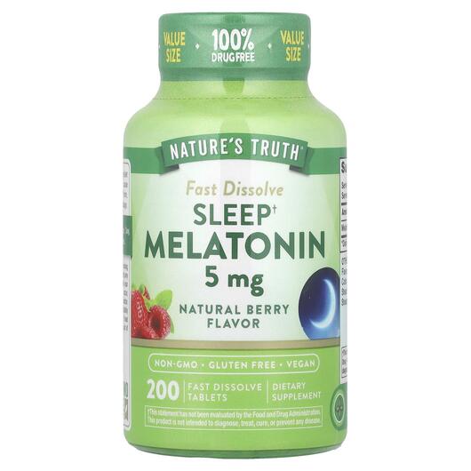 Основне фото товара Sleep Melatonin Natural Berry 5 mg, Мелатонін, 200 таблеток