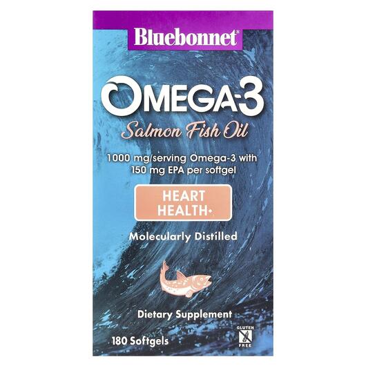 Основне фото товара Omega-3 Salmon Oil, Олія з дикого лосося, 180 капсул