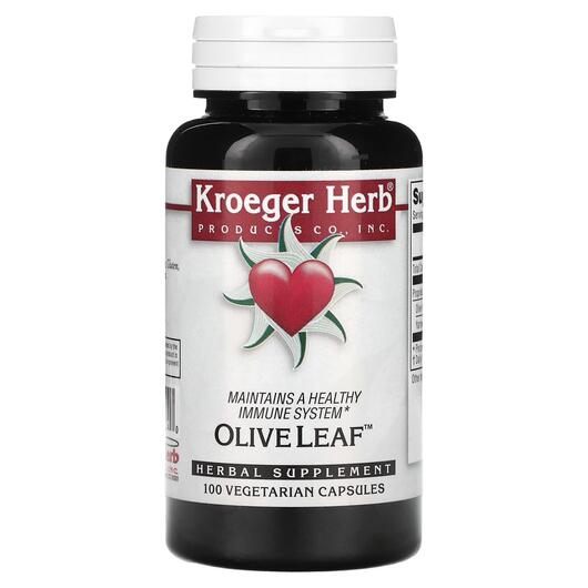 Основне фото товара Kroeger Herb, Olive Leaf, Оливкове листя, 100 капсул