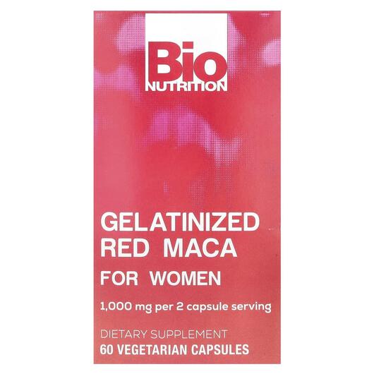 Основне фото товара Gelatinized Red Maca For Women 1000 mg, Мака, 60 капсул