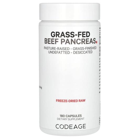 Основне фото товара Beef Pancreas Grass-Fed Pasture Raised, Панкреатин, 180 капсул