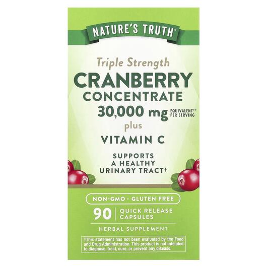 Основне фото товара Cranberry Concentrate 15000 mg, Журавлина, 90 капсул