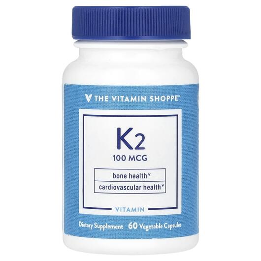 Основне фото товара TheVitaminShoppe, Vitamin K2 100 mcg, Вітамін K2, 60 капсул