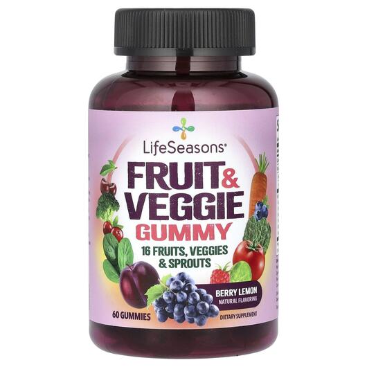 Основне фото товара Fruit & Veggie Gummy Berry Lemon, Супергрінс, 60 таблеток