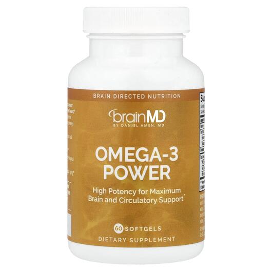 Основне фото товара BrainMD, Omega-3 Power, Омега 3, 60 капсул
