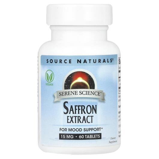 Основне фото товара Serene Science Saffron Extract 15 mg, Шафран, 60 таблеток