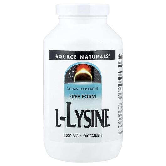 Основне фото товара L-Lysine 1000 mg 200, L-Лізин 1000 мг, 200 таблеток