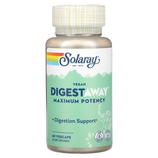 Основне фото товара Solaray, Vegan Digestaway Maximum Potency, Ферменти, 60 капсул