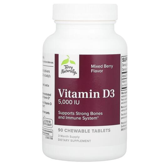 Основне фото товара Vitamin D3 Chewable, Вітамін D3 5000 IU, 90 цукерок