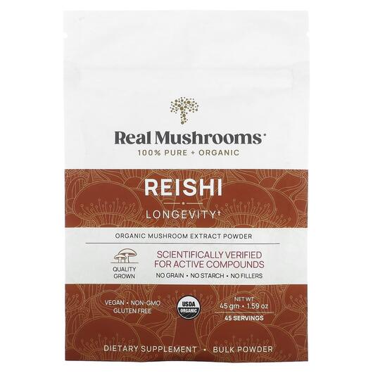 Основне фото товара Real Mushrooms, Reishi 415, Гриби Рейши, 45 г