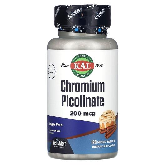 Основне фото товара Chromium Picolinate Sugar Free Cinnamon Bun 200, Хром, 120 таблет