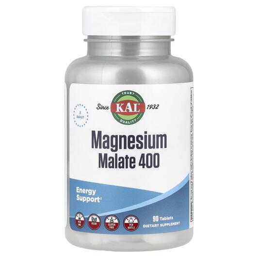 Основне фото товара KAL, Magnesium Malate 400, Магнію Малат 400 мг, 90 таблеток