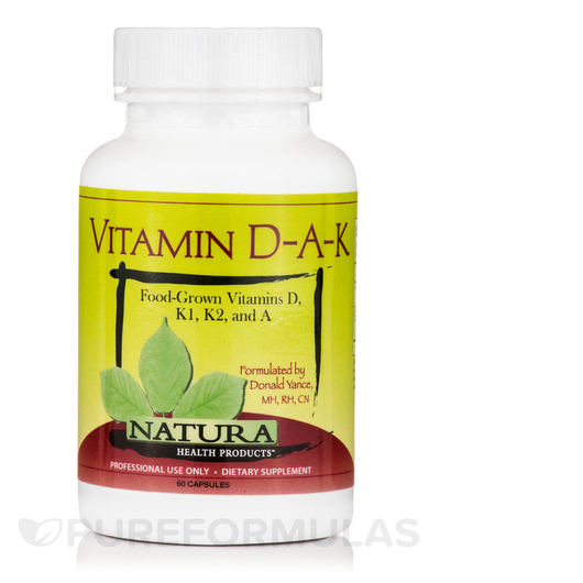 Основне фото товара Natura Health Products, Vitamin D-A-K, Вітаміни A та D, 60 капсул