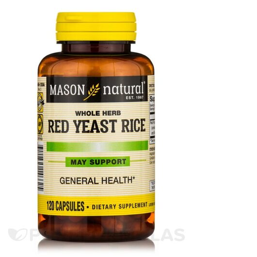 Основне фото товара Mason, Red Yeast Rice, Червоний дріжджовий рис, 120 капсул