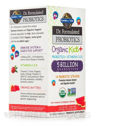 Основне фото товара Dr. Formulated Probiotics Organic Kids+ 5, Пробіотики, 30 таблето