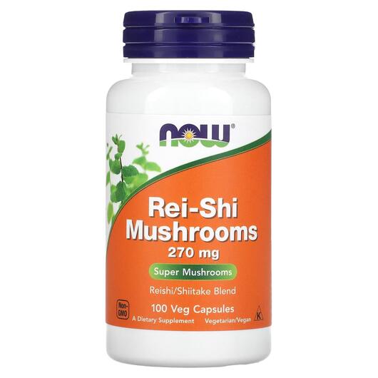 Основне фото товара NOW, Rei-Shi Mushrooms, Рейши 270 мг, 100 капсул