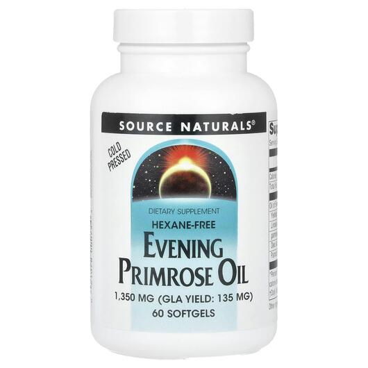 Основне фото товара Evening Primrose Oil 1350 mg, Олія примули вечірньої, 60 капсул