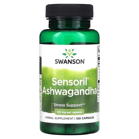 Основне фото товара Swanson, Sensoril Ashwagandha 125 mg, Ашваганда, 120 капсул