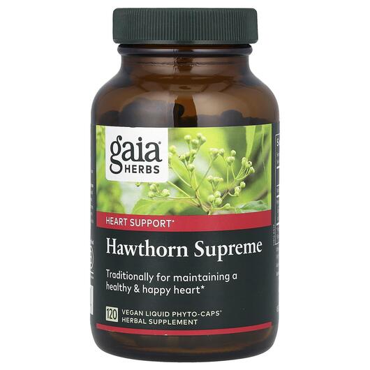 Основне фото товара Gaia Herbs, Hawthorn Supreme, Глід, 120 капсул