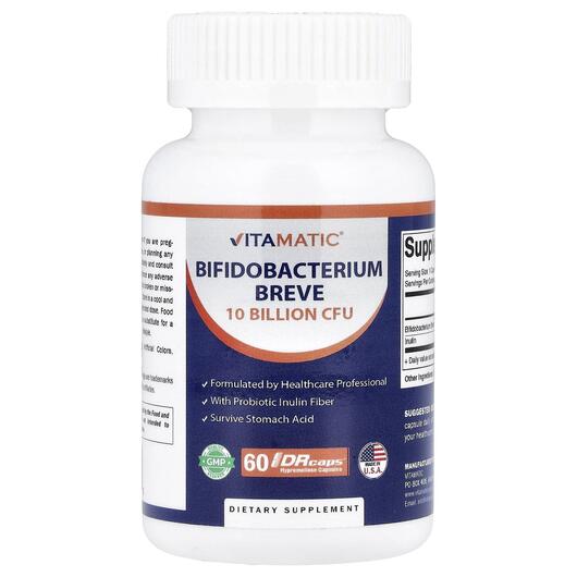 Основне фото товара Vitamatic, Bifidobacterium Breve, Біфідобактерії, 60 капсул