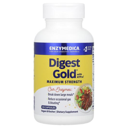 Основне фото товара Enzymedica, Digest Gold with ATPro, Ферменти з ATPro, 120 капсул