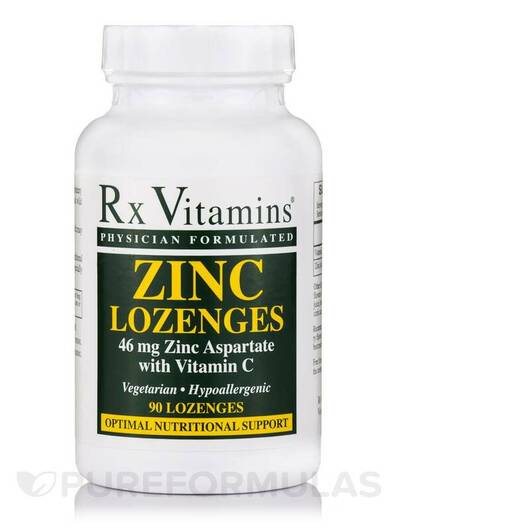 Основне фото товара Zinc Lozenges with Vitamin C, Цинк Аспартат, 90 таблеток