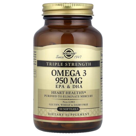 Основне фото товара Omega 3 950 mg EPA & DHA, Omega 3 950 мг EPA і DHA, 50 капсул