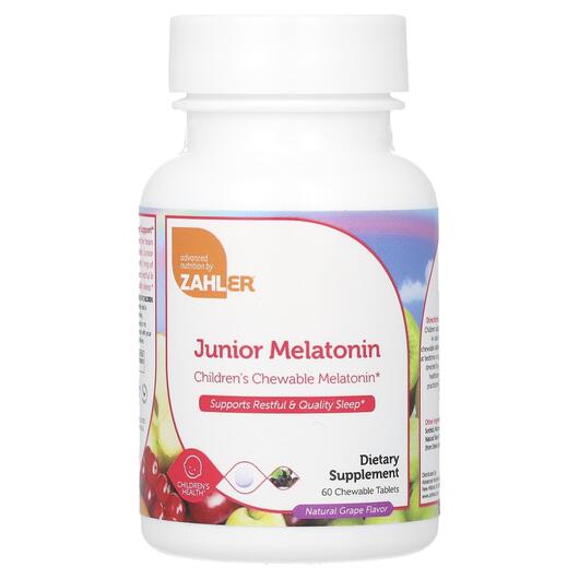 Основне фото товара Zahler, Junior Melatonin Natural Grape, Мелатонін, 60 таблеток