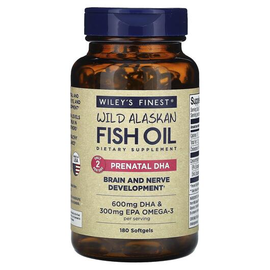 Основне фото товара Wild Alaskan Fish Oil Prenatal DHA 600 mg, ДГК, 180 Fish Softgels