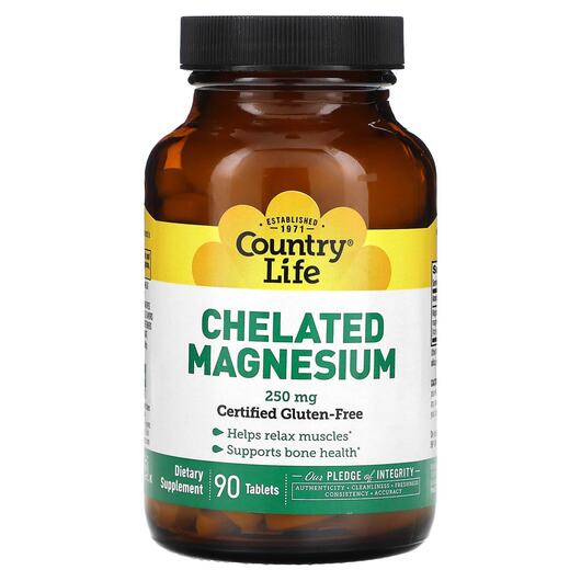 Основне фото товара Chelated Magnesium 250 mg, Магній Хелат, 90 таблеток