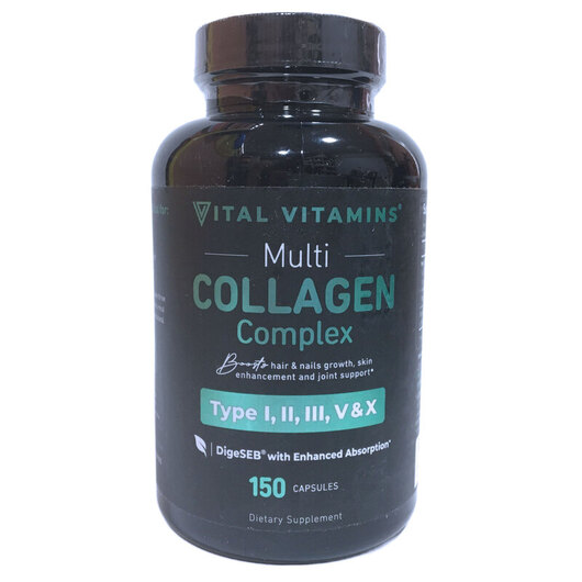 Основне фото товара Vital Vitamins, Multi Collagen Complex, Колаген, 150 капсул