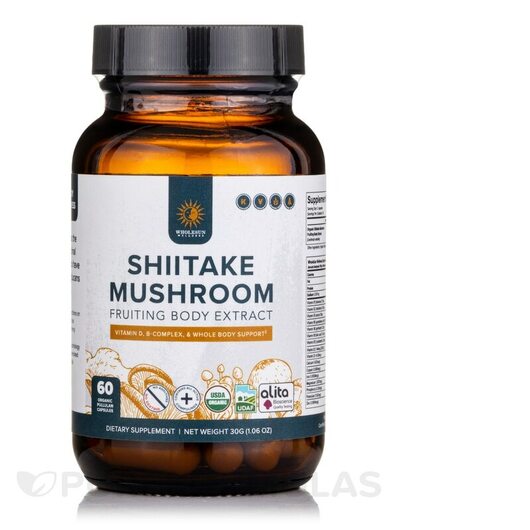 Основне фото товара Organic Shiitake Mushroom, Гриби Шиїтаке, 60 капсул