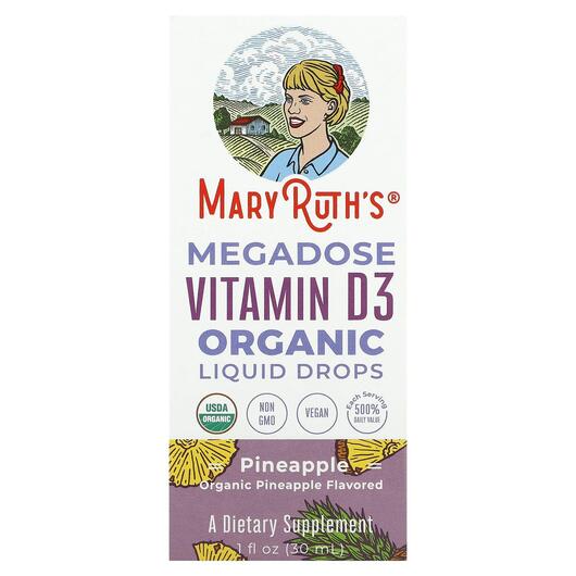 Основне фото товара Megadose Vitamin D3 Organic Liquid, Вітамін D3 Холекальциферол, 3