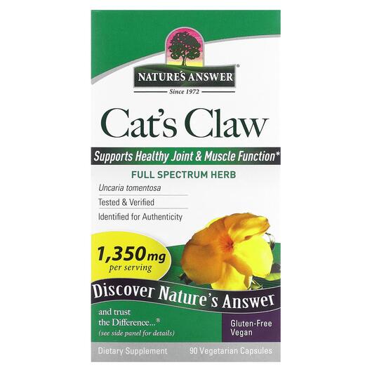 Основне фото товара Cat's Claw 1350 mg, Котячий кіготь 1350 мг, 90 капсул