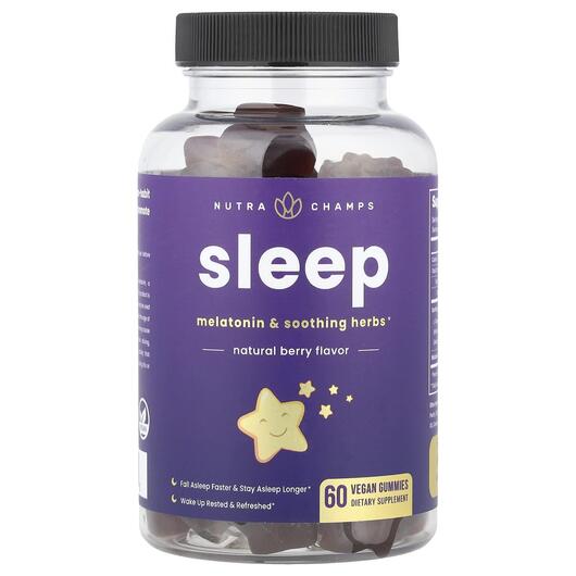 Основне фото товара NutraChamps, Sleep Natural Berry, Мелатонін, 60 таблеток
