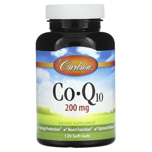 Основне фото товара Carlson, CoQ10 200 mg, Убіхінол, 120 капсул