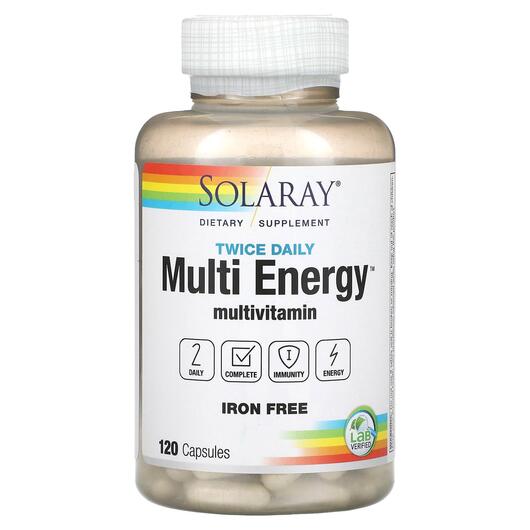 Основне фото товара Twice Daily Multi Energy Multivitamin Iron, Мультивітаміни, 120 к