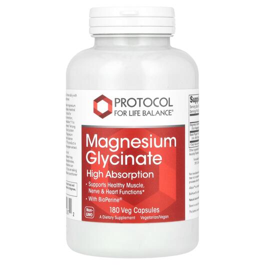 Основне фото товара Magnesium Glycinate High Absorption, Магній, 180 капсул